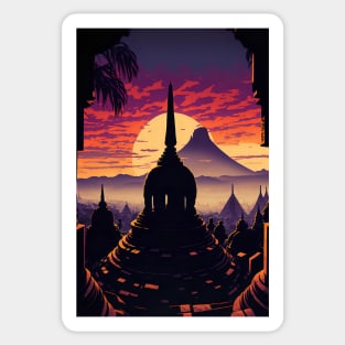 Glorious Borobudur at Dusk Sticker